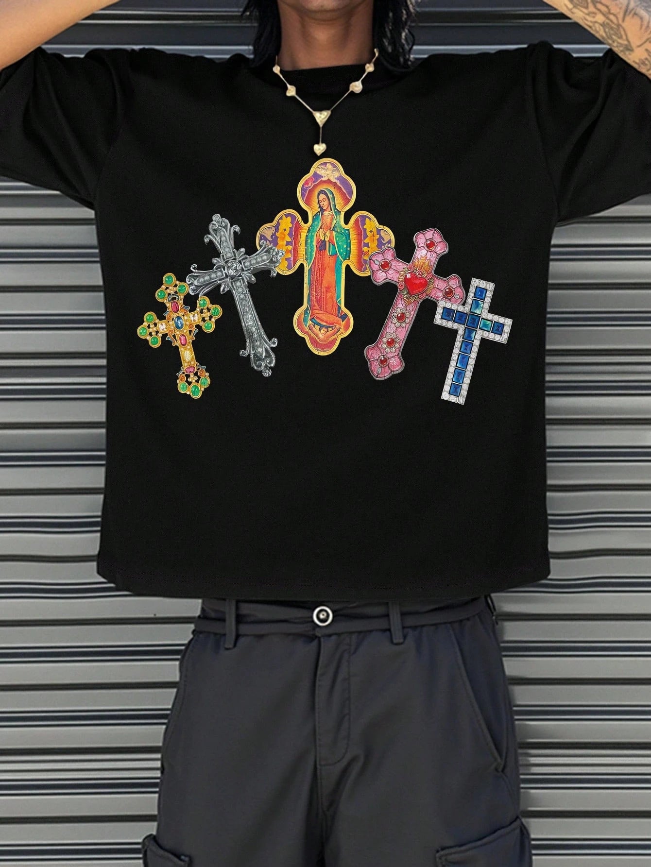 Mens Comfortable Men Women New Crew Neck T-Shirt Cross Jesus Print T-Shirt Vintage Shirt Graphic T-Shirt Pro Choice Streetwear