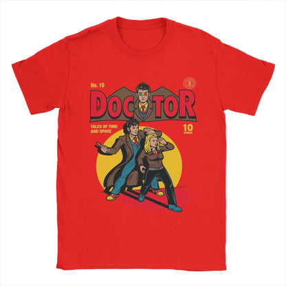 Men's Doctors Who T Shirt  Cotton Tops Vintage Short Sleeve Round Collar Tee Shirt Graphic Printed T-Shirts