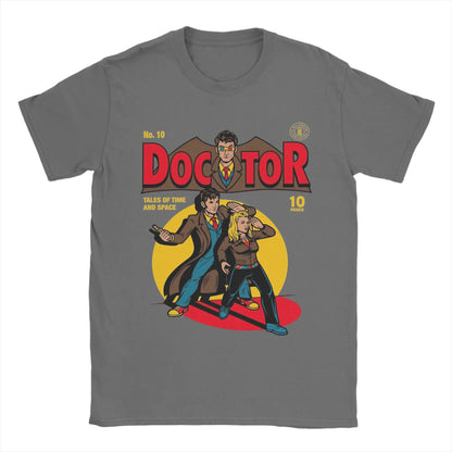 Men's Doctors Who T Shirt  Cotton Tops Vintage Short Sleeve Round Collar Tee Shirt Graphic Printed T-Shirts