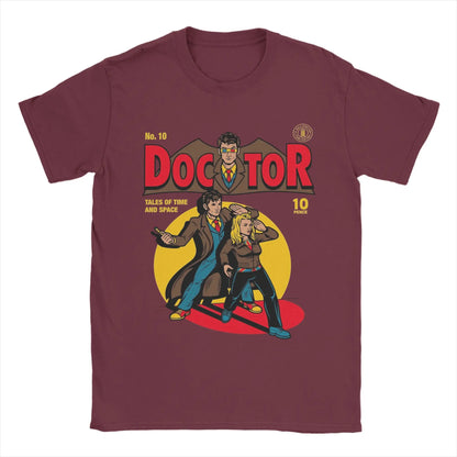 Men's Doctors Who T Shirt  Cotton Tops Vintage Short Sleeve Round Collar Tee Shirt Graphic Printed T-Shirts