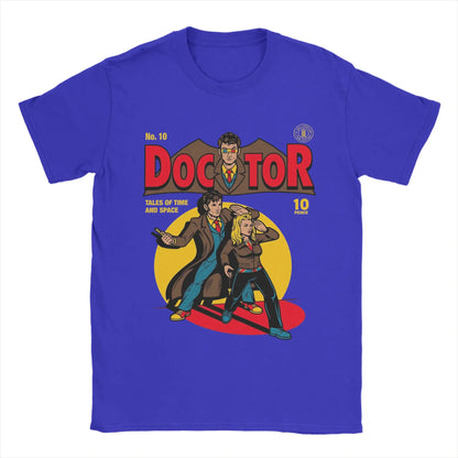 Men's Doctors Who T Shirt  Cotton Tops Vintage Short Sleeve Round Collar Tee Shirt Graphic Printed T-Shirts