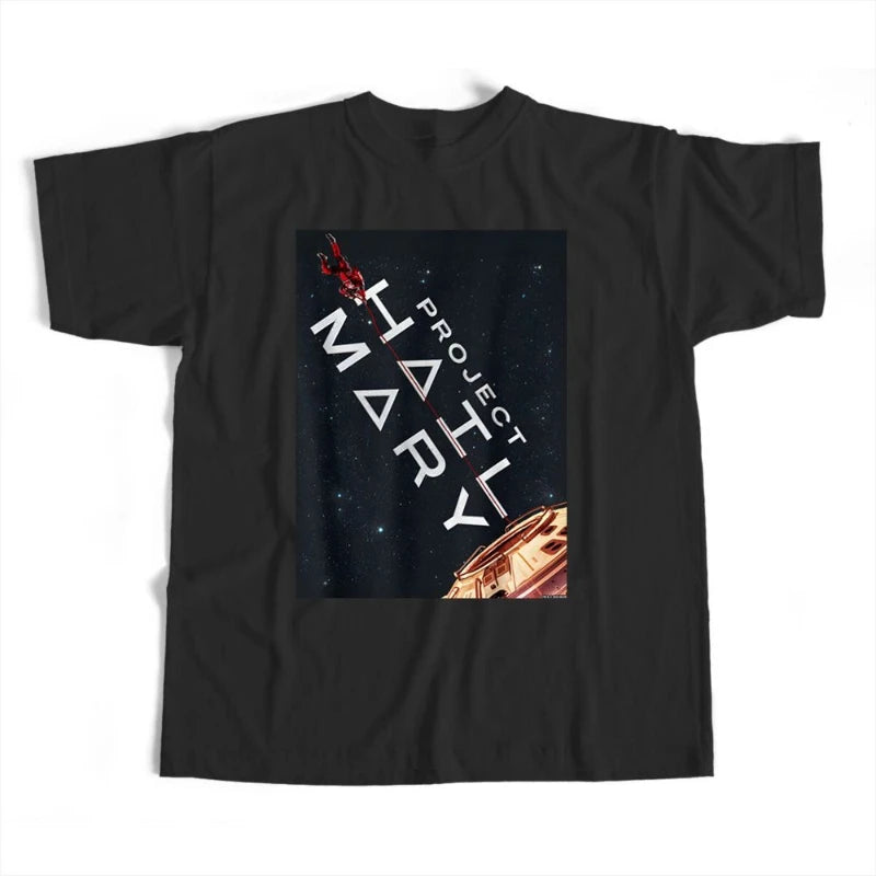 Mens T Shirt Project Hail Mary Print Summer Tee Harajuku Unisex Loose Fit Casual Streetwear Graphic Fashion Trend Hot Sale Cool