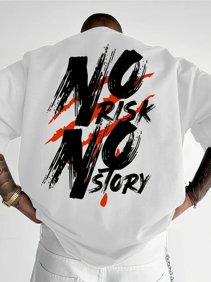 Mens Streetwear Pattern T Shirt Bold Letter Print Loose Casual Tee Vibrant Summer Short Sleeve Pure Cotton Unisex Fashion Top