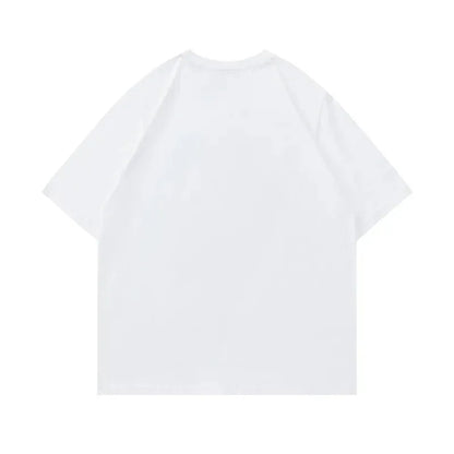 Mens Streetwear Pattern T Shirt Bold Letter Print Loose Casual Tee Vibrant Summer Short Sleeve Pure Cotton Unisex Fashion Top