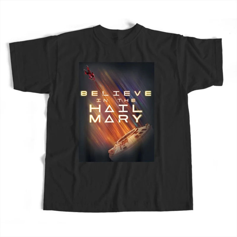 Mens T Shirt Project Hail Mary Print Summer Tee Harajuku Unisex Loose Fit Casual Streetwear Graphic Fashion Trend Hot Sale Cool