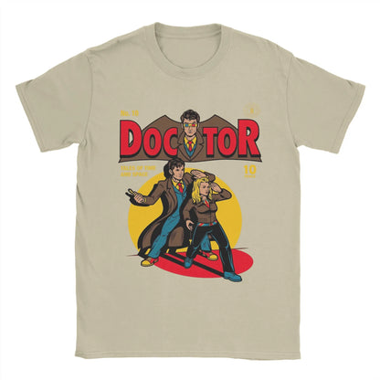 Men's Doctors Who T Shirt  Cotton Tops Vintage Short Sleeve Round Collar Tee Shirt Graphic Printed T-Shirts