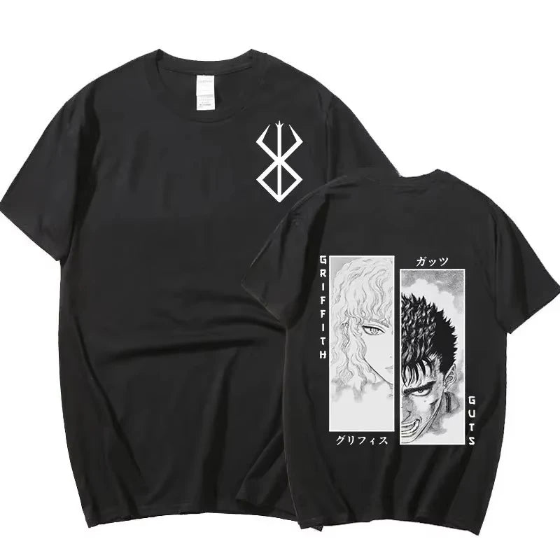 New Arrival Mens Clothes Tee Shirt Homme Graphic T-Shirts Men Tshirt for Men Ropa Hombre Anime Berserk Print Camisetas