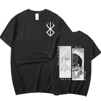 New Arrival Mens Clothes Tee Shirt Homme Graphic T-Shirts Men Tshirt for Men Ropa Hombre Anime Berserk Print Camisetas