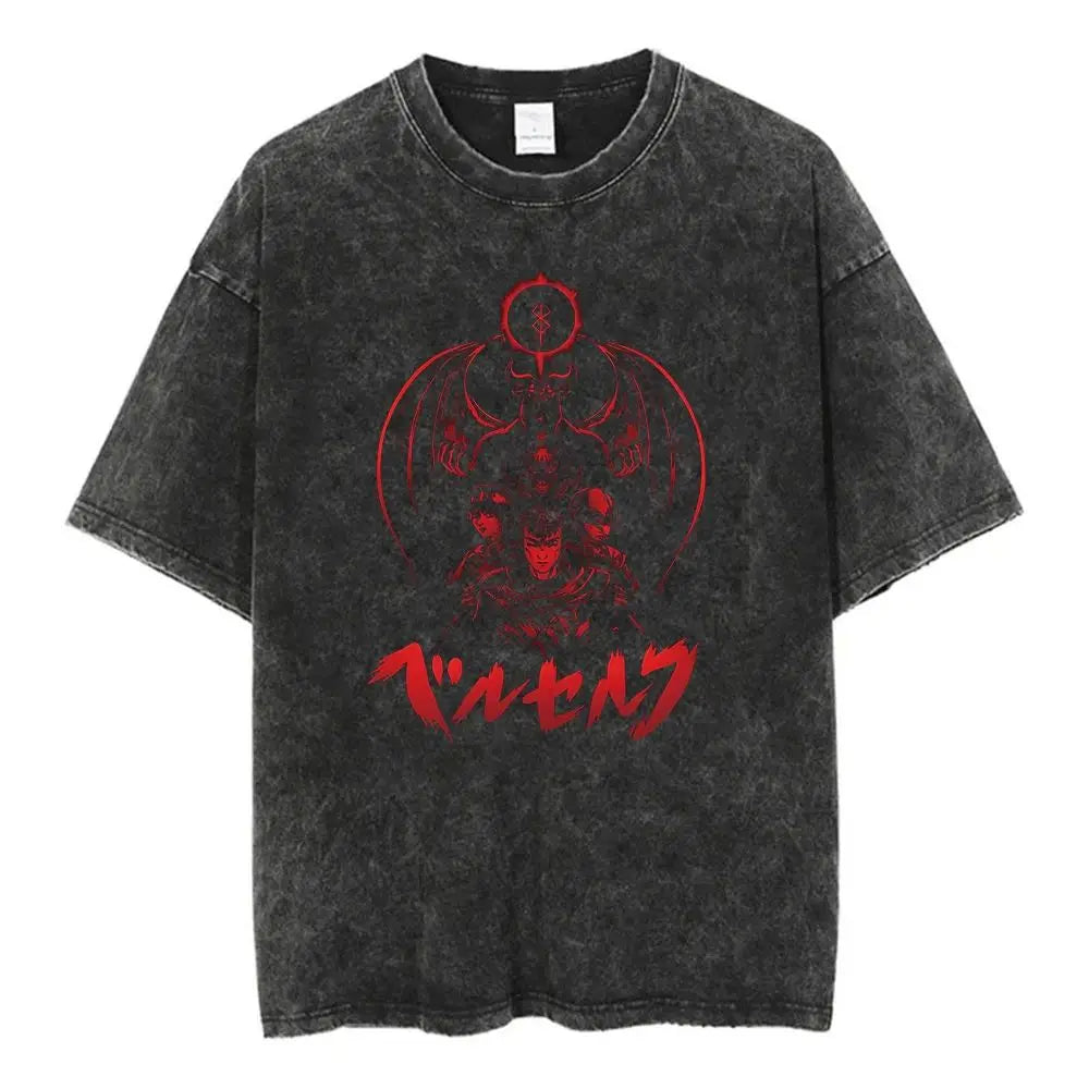 Mens Clothes Tee Shirt Homme Graphic T-Shirts Men Tshirt for Men Ropa Hombre Vintage Anime Printed Washed New in Top Tees 61364