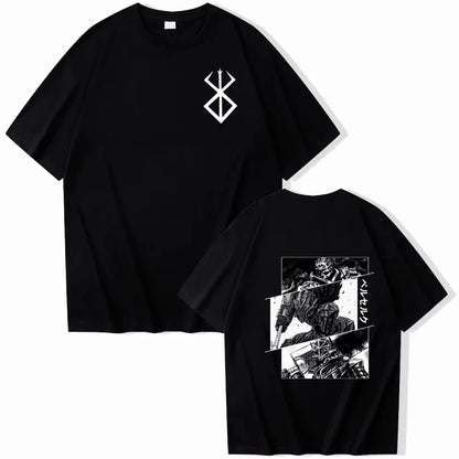 New Arrival Mens Clothes Tee Shirt Homme Graphic T-Shirts Men Tshirt for Men Ropa Hombre Anime Berserk Print Camisetas